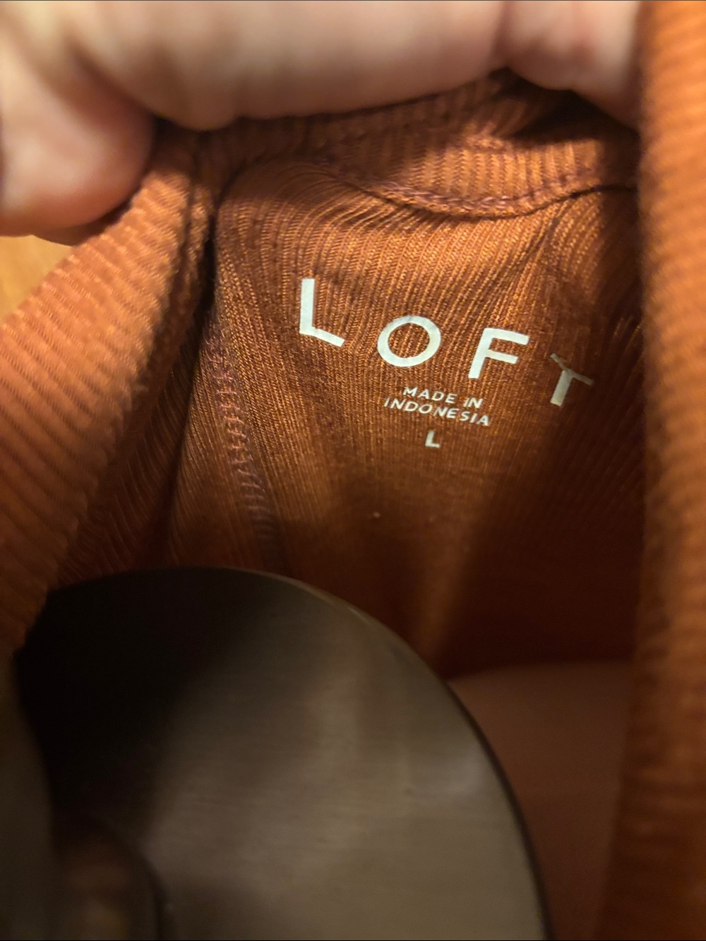 LOFT Rust Orange Ribbed Turtleneck - Picture 2 of 5